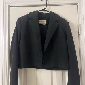 We The Free Black Cropped Blazer